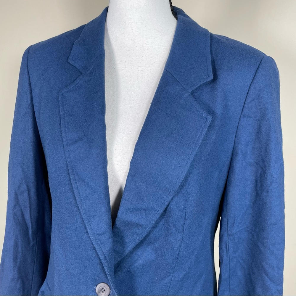 Pendleton Vintage Navy Wool One Button Blazer - image 7